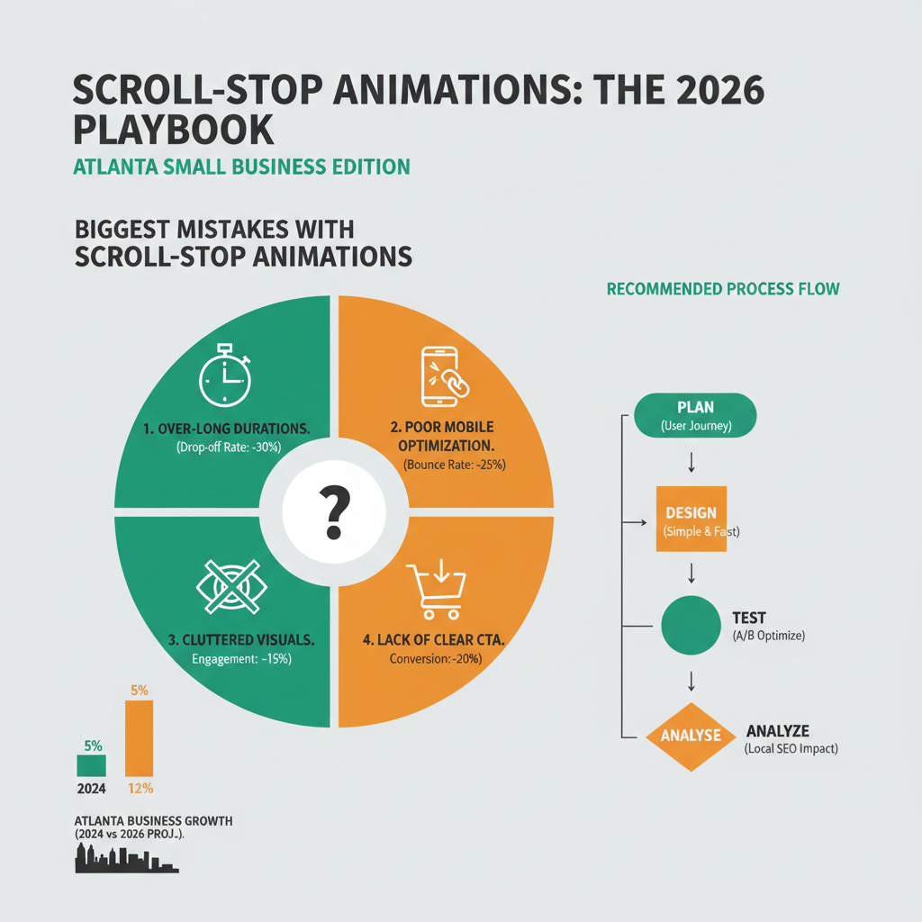 What are the biggest mistakes with scroll-stop animations?